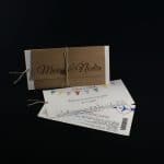 1835 Invitación de Boda Kraf con los nombres troquelados