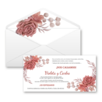 2001002 INVITACIÓN DE BODA ECONÓMICA FLORES