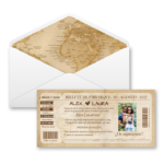 2001004 INVITACIÓN DE BODA  BILLETE  AVIÓN