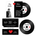 2007001 Invitación de Boda disco de vinilo