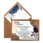 2012012 Invitación de Boda con las iniciales troqueladas